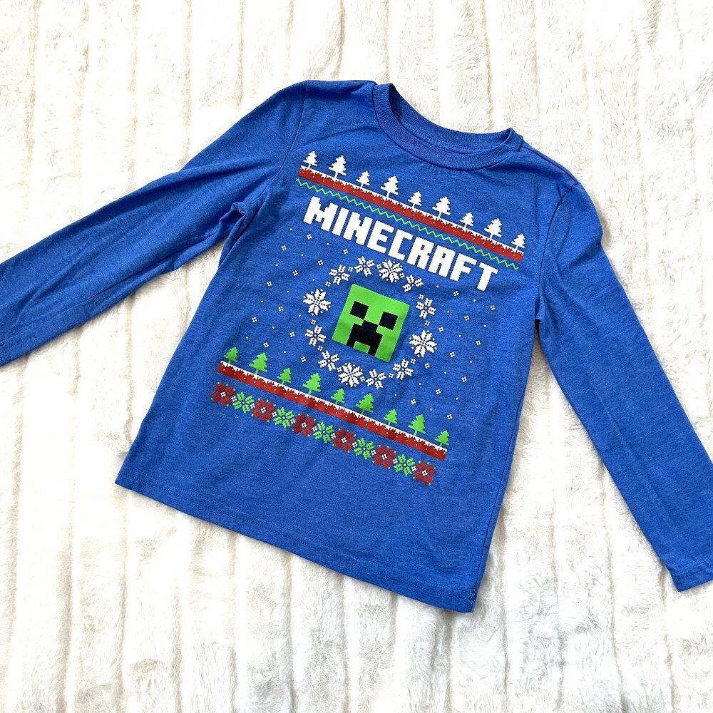 Kids jumping beans Minecraft Creeper T-Shirt (Blue) 6